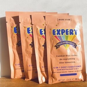 MANE CLUB - Expert Procrastinator 5-in-1 Deep Conditioner - Lot of 4 x 1.8oz Ea